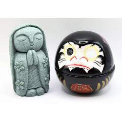 Daruma noir zen Japon. 6cms. Protection bouddhiste