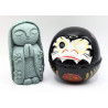 Daruma noir zen Japon. 6cms. Protection bouddhiste