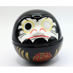 Daruma noir zen Japon. 6cms. Protection bouddhiste