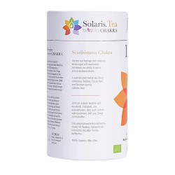 Infusion biologique Solaris roibos miel vanille. Melange antioxydant chakra sacré. Sans Cafeine. 15 sachets.