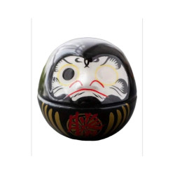 Figurine à voeux Daruma noir. Protection. Tradition japonaise